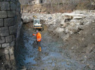 Baugrube für die neue Fischtreppe in Gnaschwitz